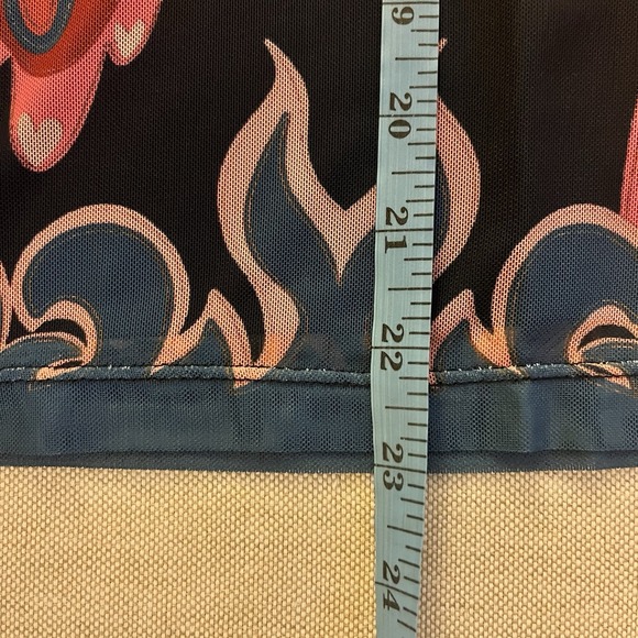 NEW Johnny Was XS Kaia Mesh Tee T-Shirt Women's Blue Pink Symmetrical Ryland - Picture 14 of 14